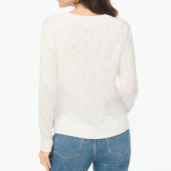 J.Crew Women’s XS Crewneck Beach Sweater White Long Sleeve Lightweight NWT READ - Picture 10 of 10